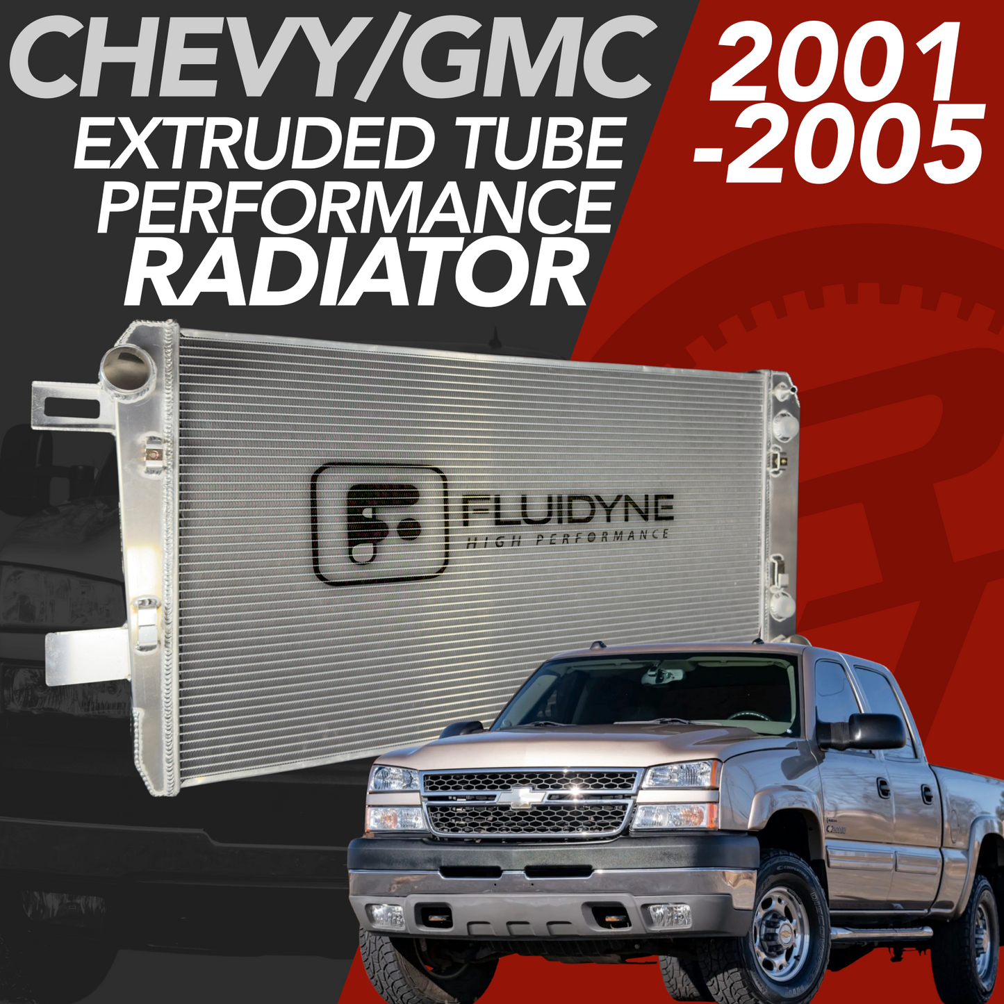 2001-2005 Chevy GMC 2500 3500 6.6L Duramax 5 Row Extruded Tube Aluminum Radiator