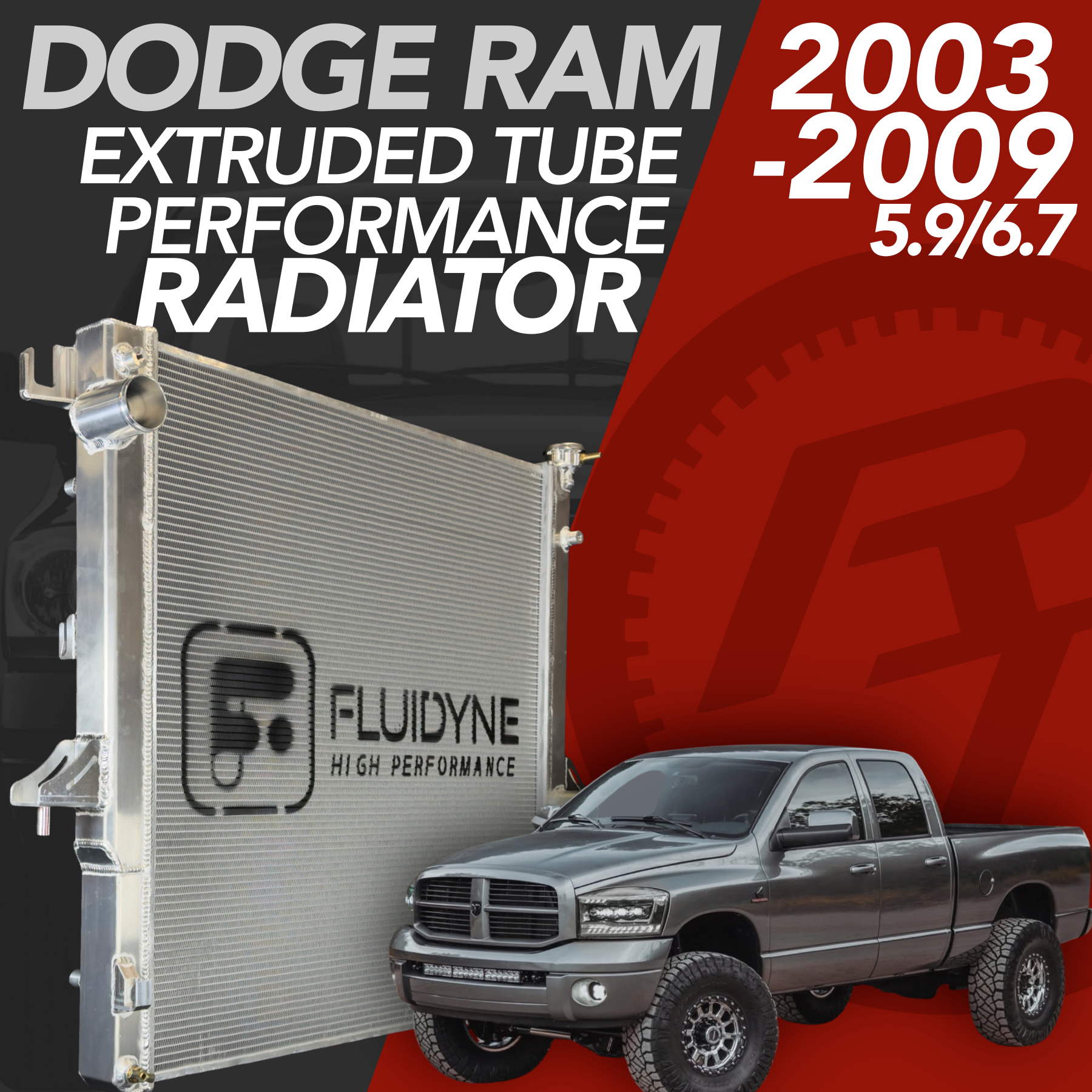 2003-2009 Dodge Ram 2500 3500 5.9L, 6.7L Cummins Diesel 3 Row Extruded Tube Aluminum Radiator