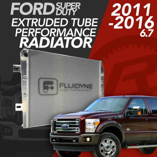 2011-2016 Ford 6.7L F250 F350, F450 Powerstroke Diesel 4 Row Extruded Tube Aluminum Radiator
