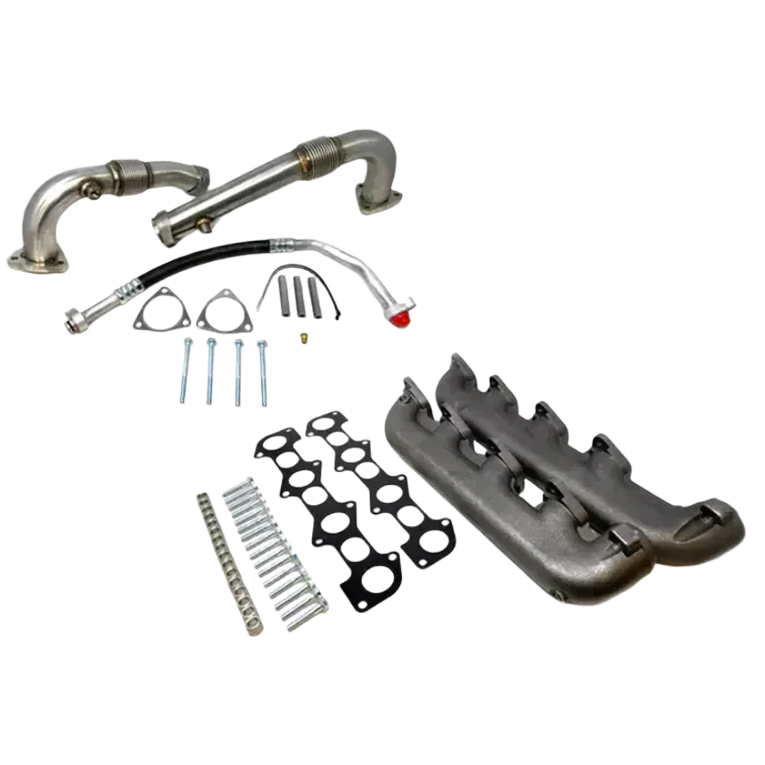 Dieselr High Flow Up Pipe and Exhaust Manifold Kit w/ A/C Line Ford Powerstroke 6.4L (2008-2010)