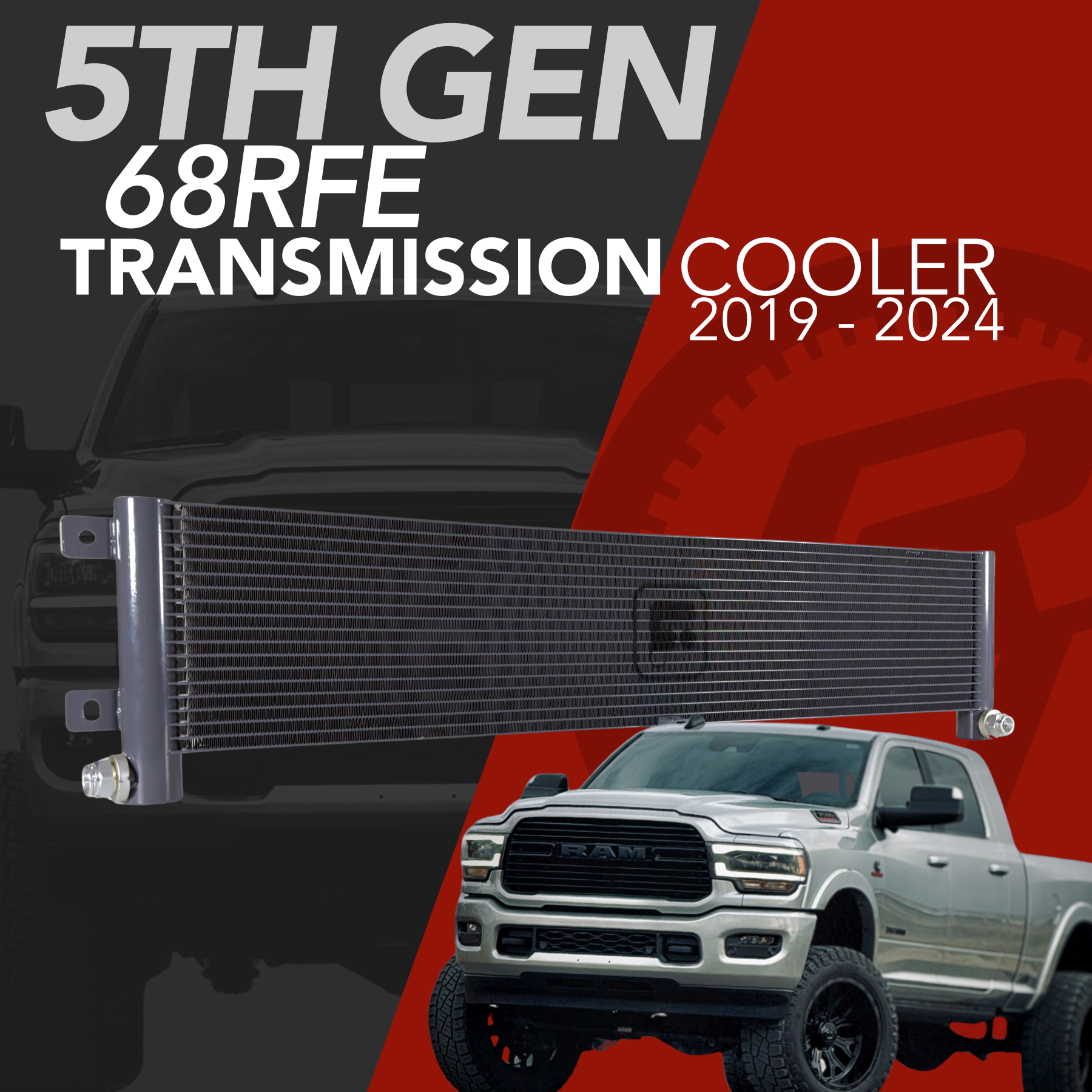 FLUIDYNE HEAVY DUTY 68RFE TRANSMISSION COOLER 19-24 CUMMINS